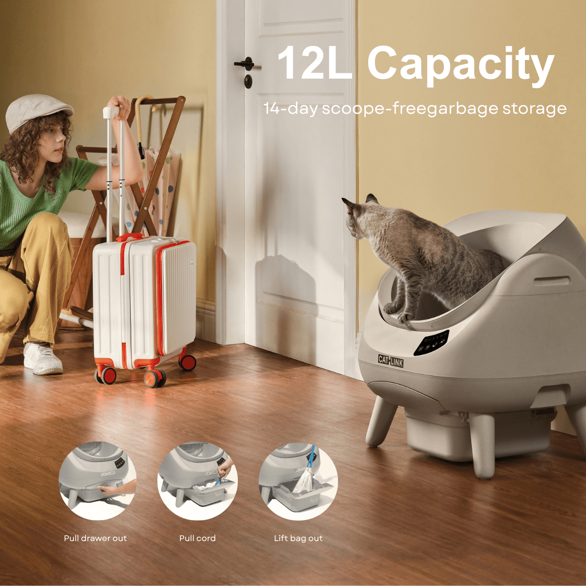 CATLINK Open-X Lite Open Top Self-cleaning Litter Box
