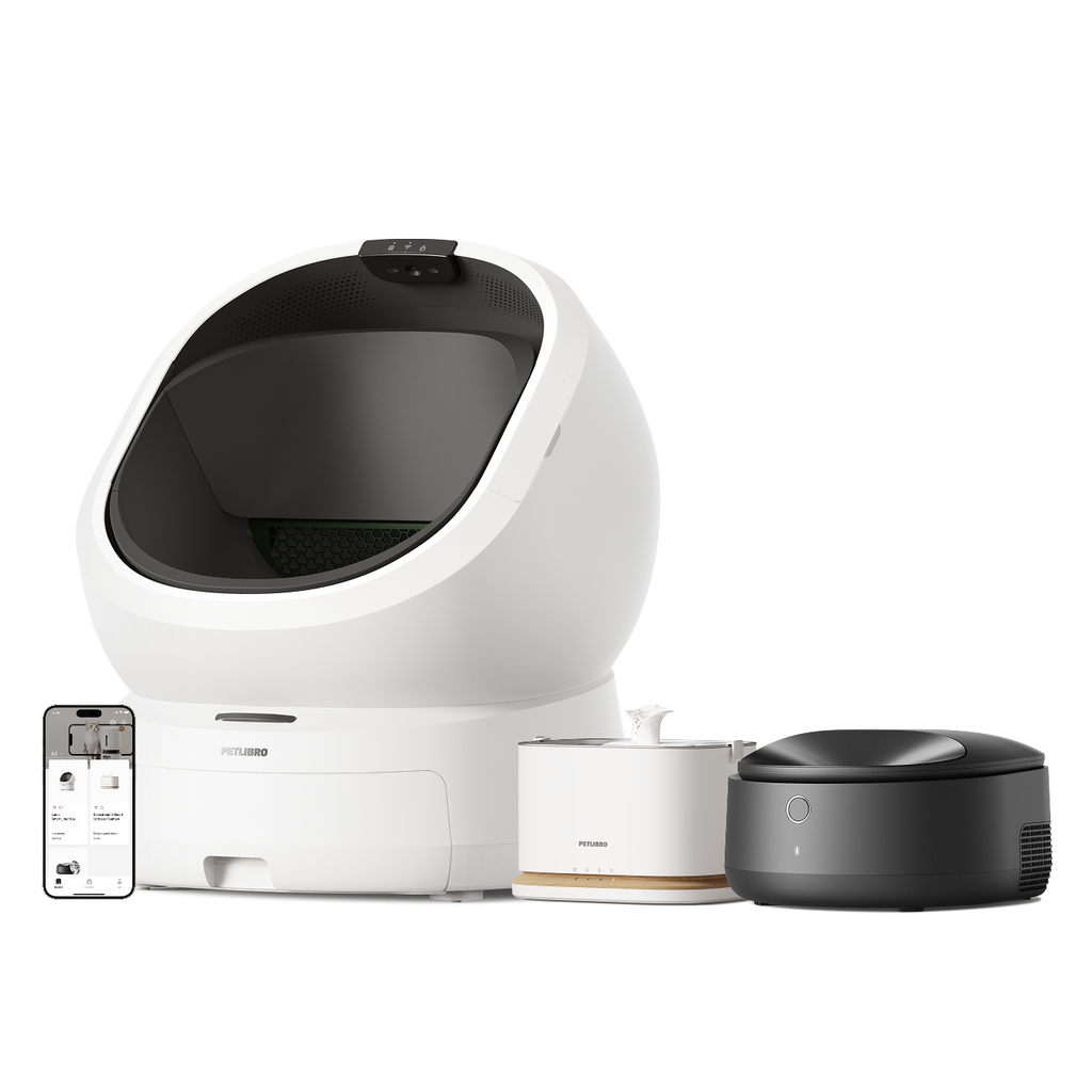 Luma Bac à litière intelligent & Distributeur intelligent de nourriture humide Polar & Fontaine à eau intelligente Dockstream 2