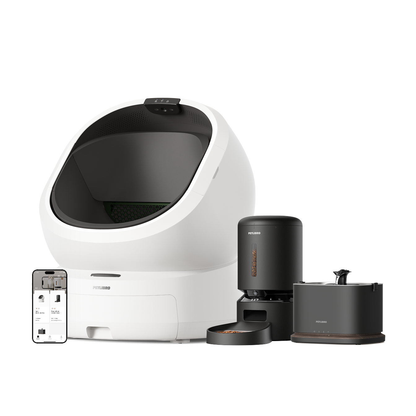 Luma Bac à litière intelligent & Distributeur intelligent avec caméra de surveillance Granary & Fontaine à eau intelligente Dockstream 2
