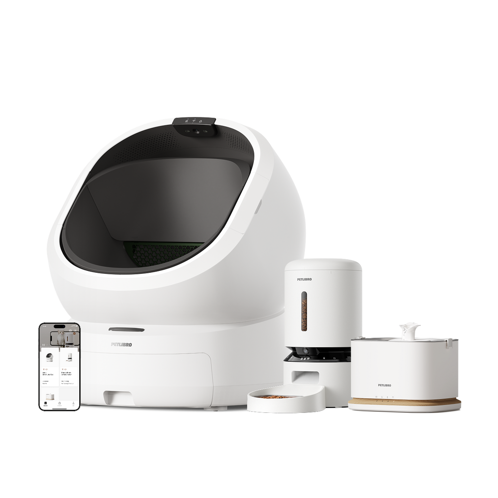 Luma Bac à litière intelligent & Distributeur intelligent avec caméra de surveillance Granary & Fontaine à eau intelligente Dockstream 2
